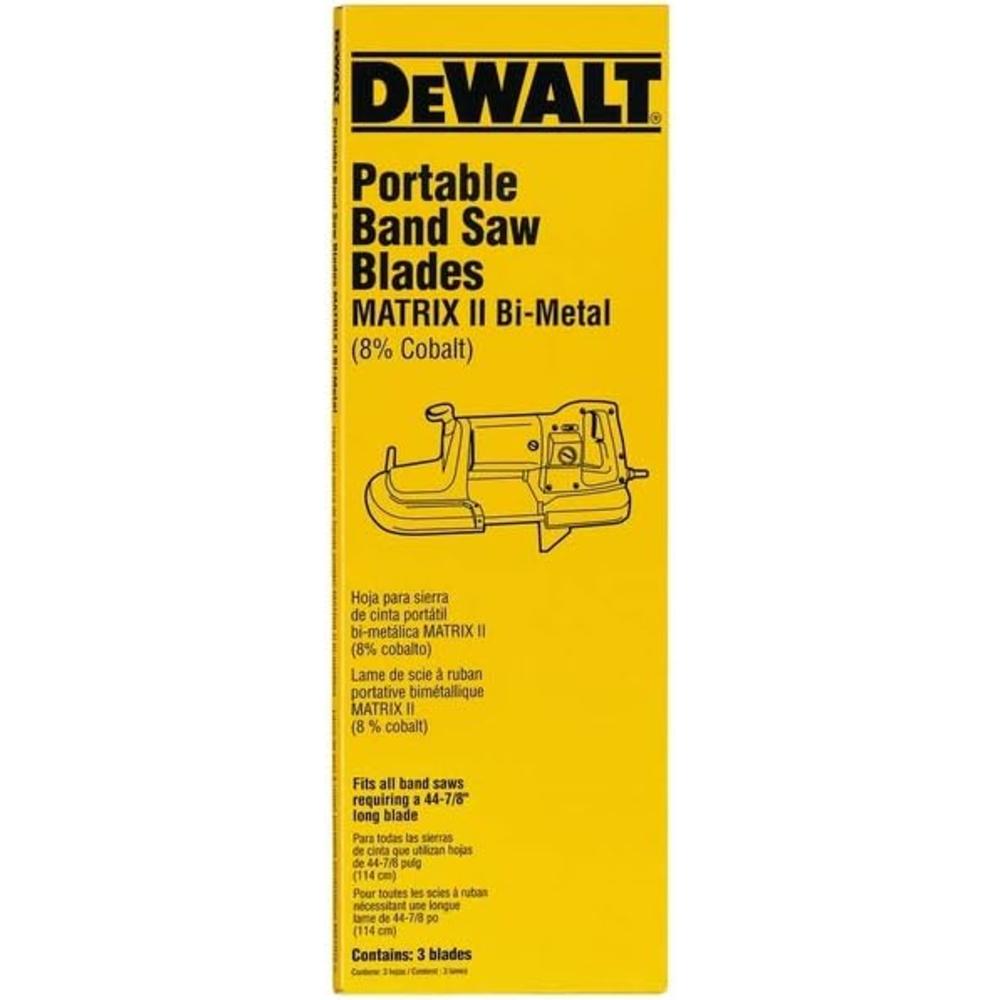 DEWALT Portable Band Saw Blade, 44-7/8-Inch, .020-Inch, 14/18 TPI, 3-Pack (DW3986)