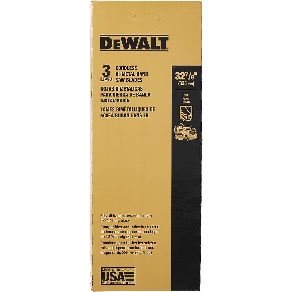 DeWalt Portable Band Saw Blade, 32-7/8-Inch, .020-Inch, 24 TPI, 3-Pack (DW3984C)