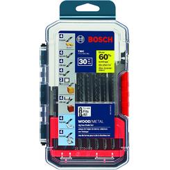 BOSCH T30C T-Shank Multi-Purpose Jigsaw Blades, 30 Piece, Assorted, Jig Saw Blade Set for Cutting Wood and Metal