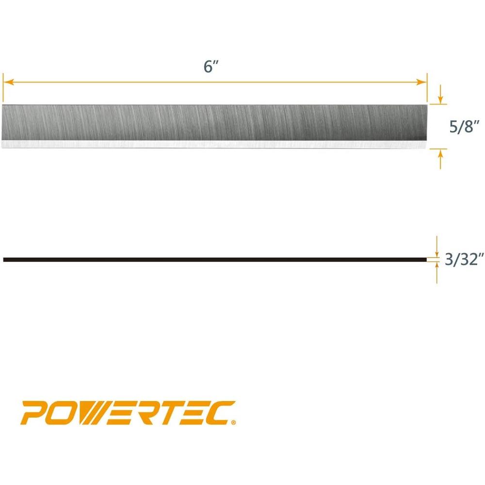 Powertec 148033 6-Inch HSS Jointer Knives for JET 708457K JJ-6CS, Set of 3