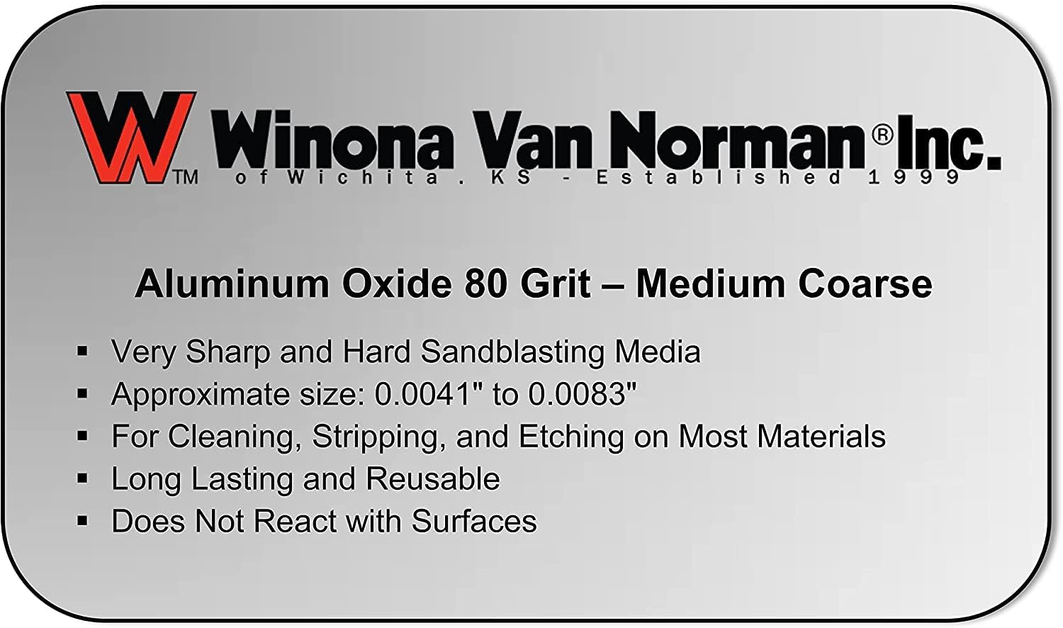 Generic Aluminum Oxide Sand Blasting Media - 80 Grit - Medium Coarse (50lbs)