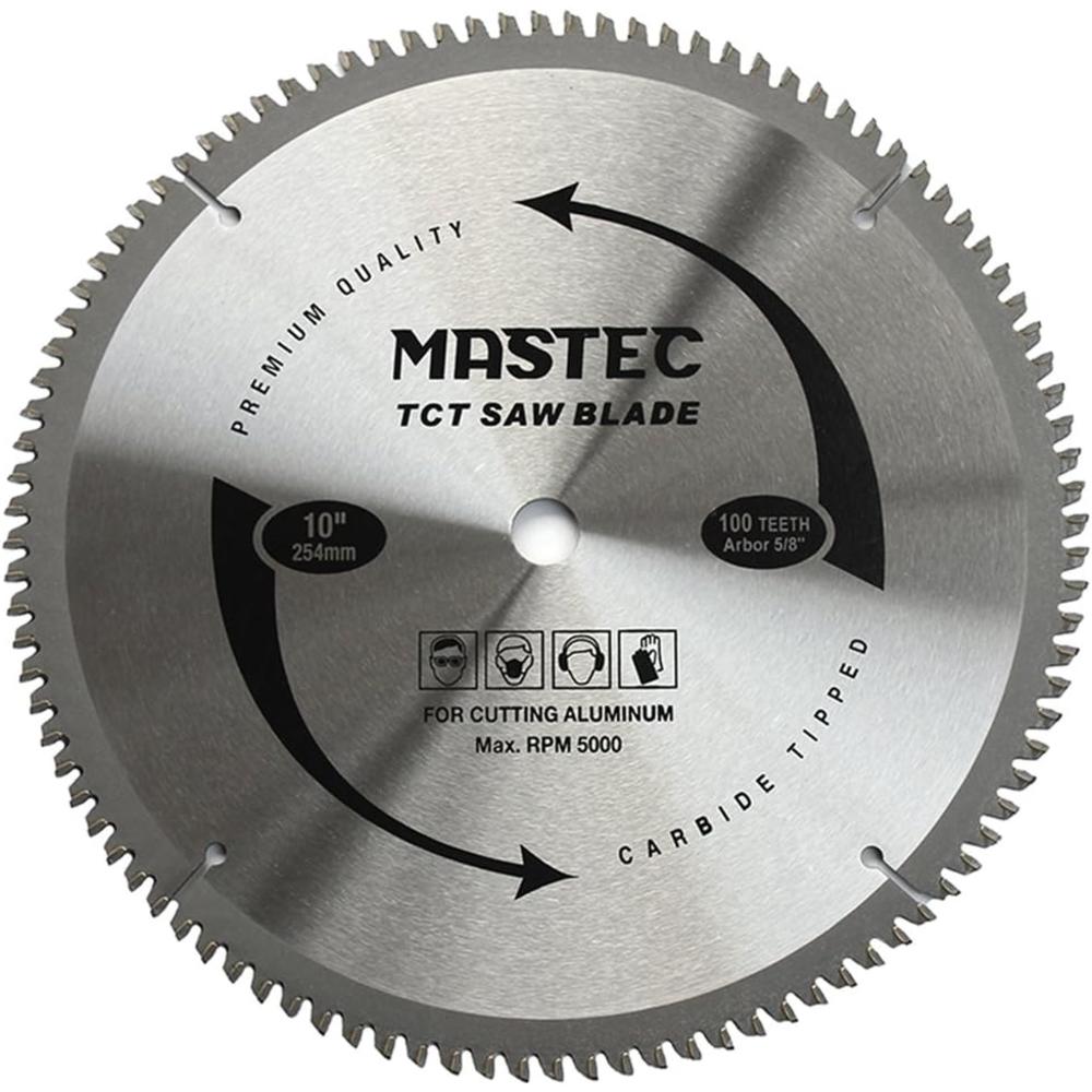 MASTEC 10-Inch 100T Carbide Tooth TCG for Aluminum Saw Blade with 5/8-Inch Arbor