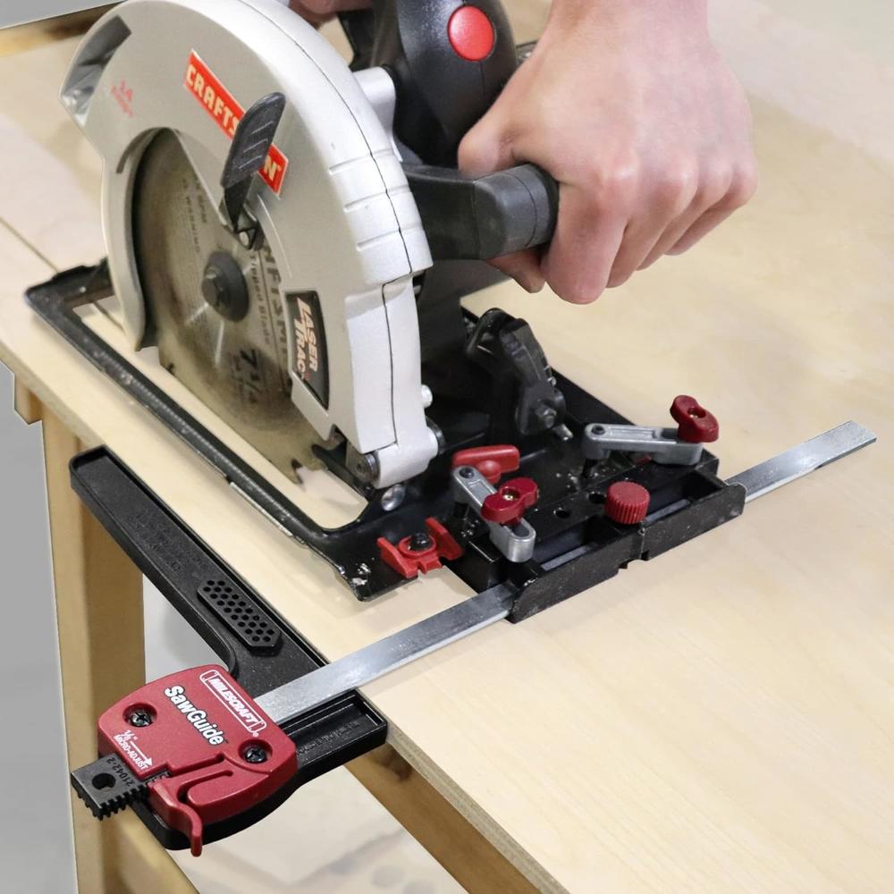 Milescraft 1403 Saw Guide Universal Saw Guide for Circular and Jig Saws Rip Guide Extends 14in Cuts Circles up to 24in