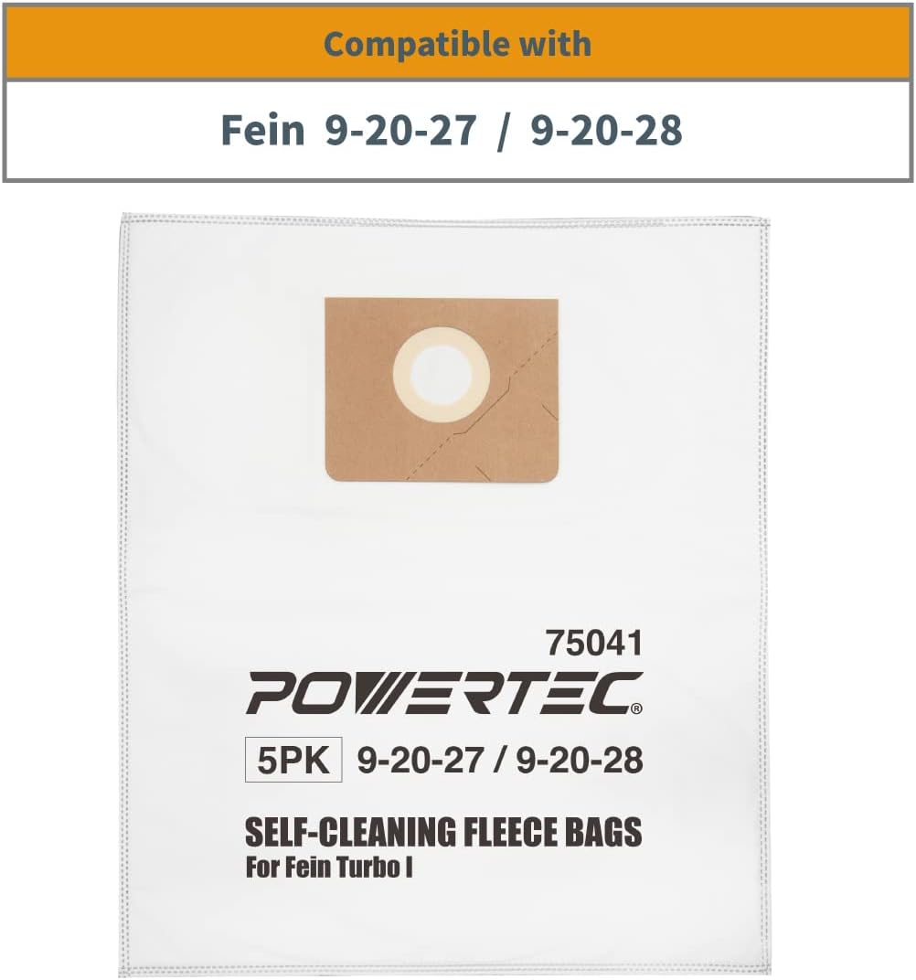 Powertec 75041 Fleece Filter Bags for Fein Turbo 1