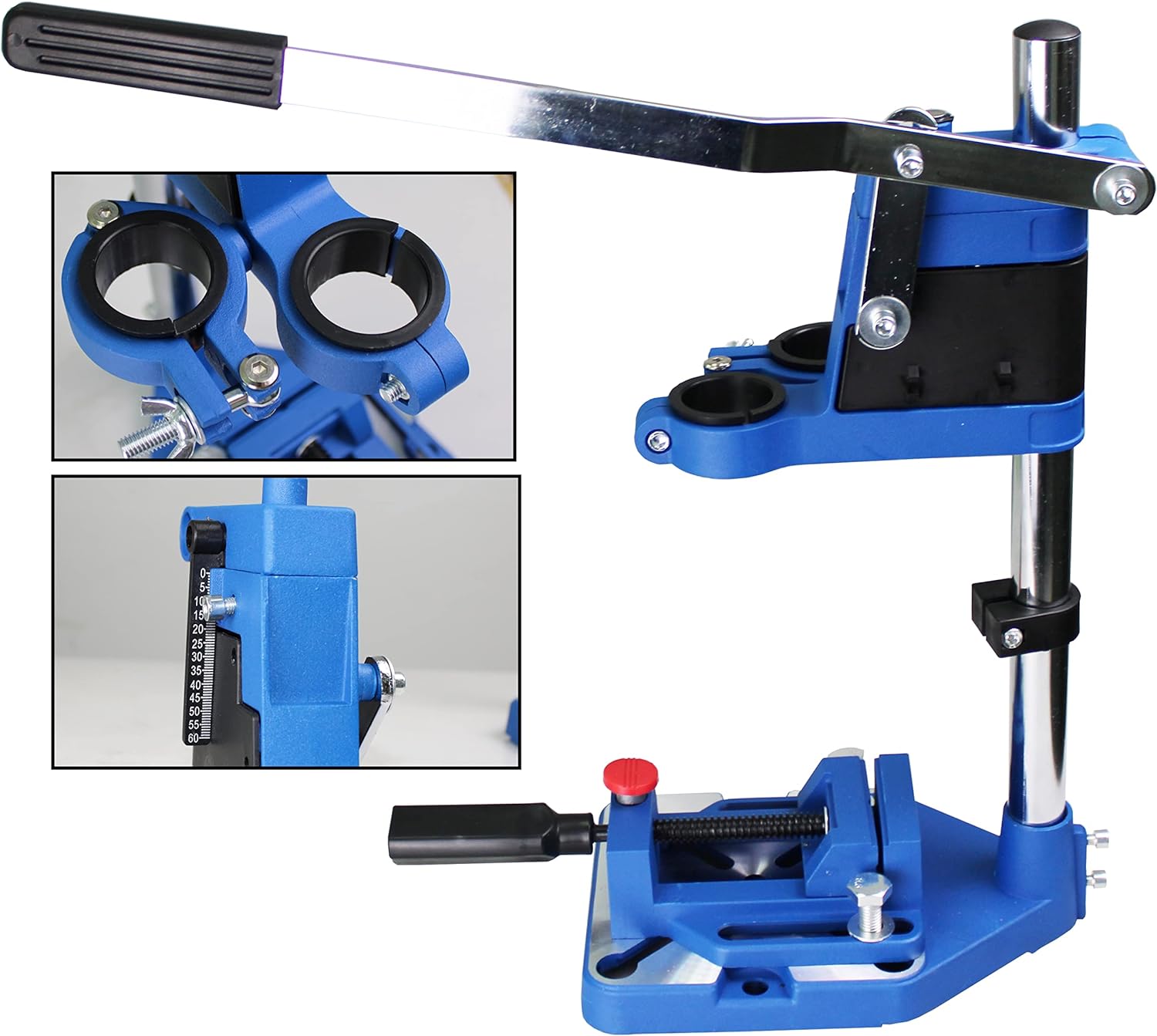 TEXALAN Drill Press Rotary Tool Workstation Stand with Wrench- 220-01- Mini Portable Drill Press- Tool Holder- 2 inch Drill Depth- Idea