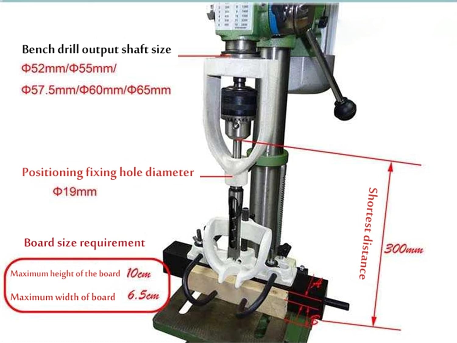 DingYiHanHan Bench Drill Locator Set for Mortiser Hole Chisel Drilling Machine Woodworking Mortise and Tenon Tools Mortising Attachment for