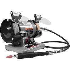 Performance Tool W50003 3-inch Portable Mini Bench Grinder and Polisher with Flexible Shaft and Accessories, 120W, 0-10000 RPM
