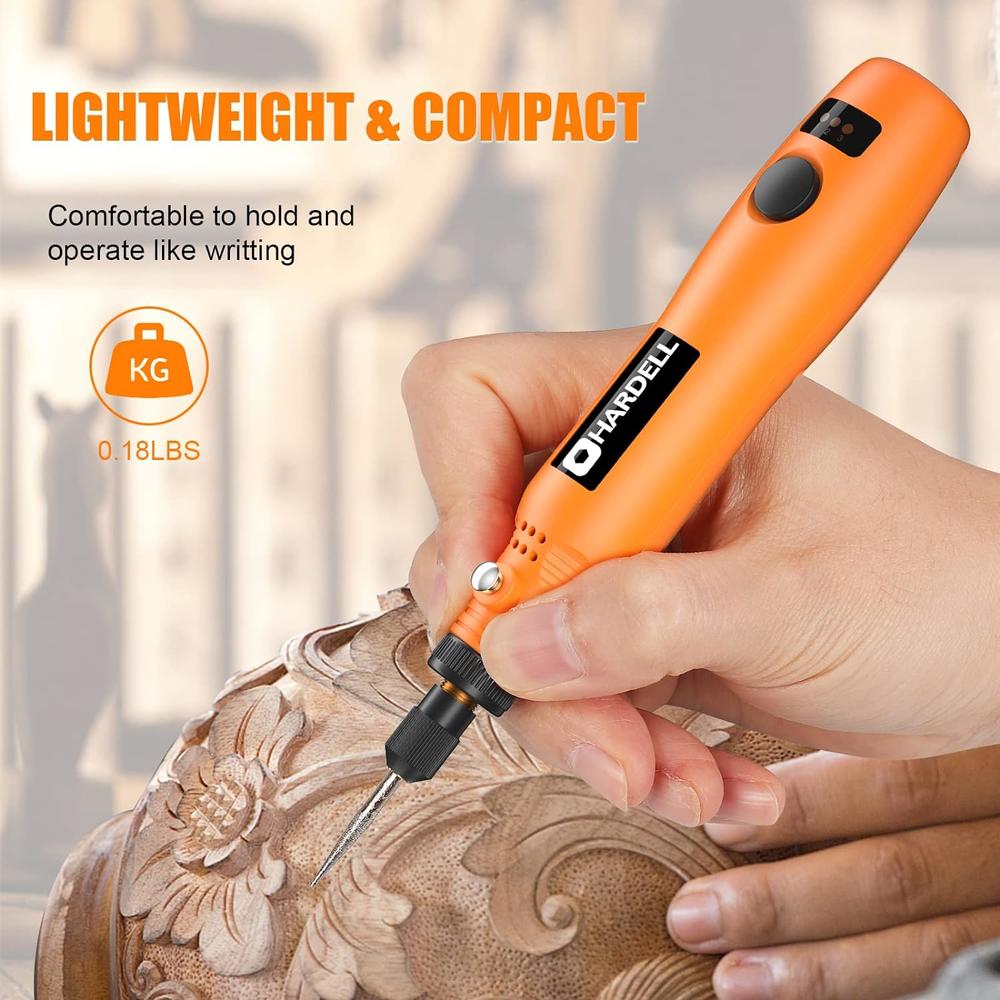 HARDELL Cordless Rotary Tool, 3-Speed and USB Charging Rotary Tool Kit, Multi-Purpose 3.7V Power Rotary Tool for Sanding, Polishing, Dr