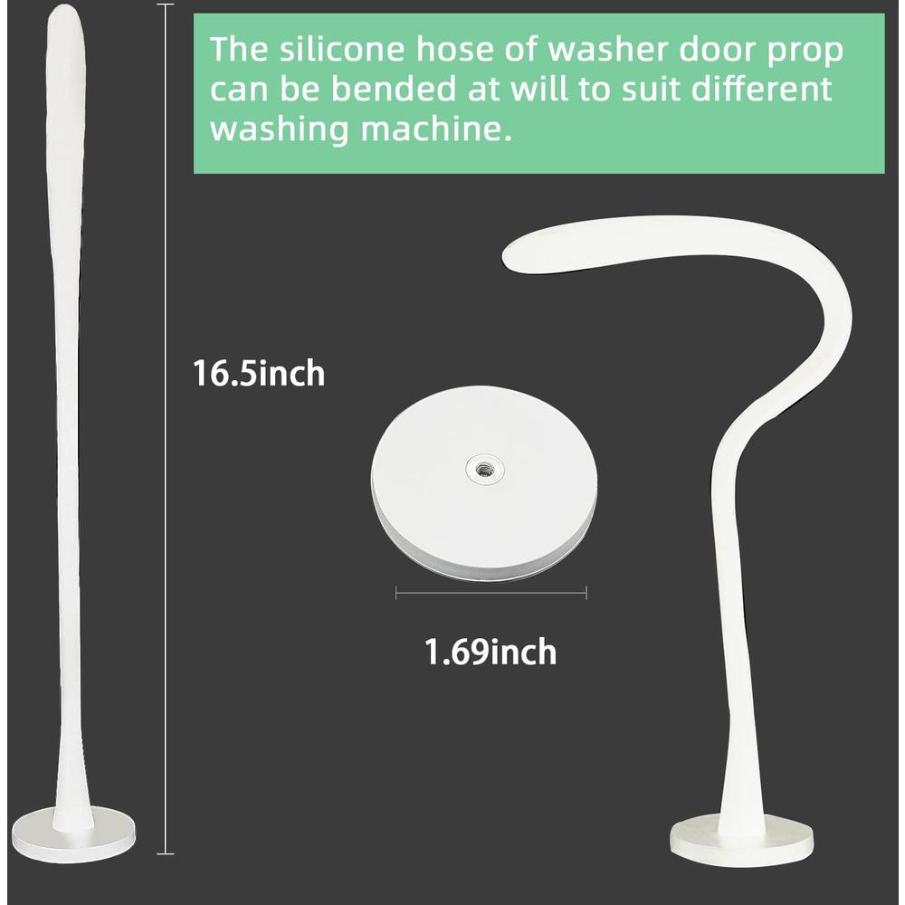 Awoke Front Load Washer Door Prop, Magnetic Washing Machine Door Holder, Flexible Prop Fits Most Washing Machines (White)