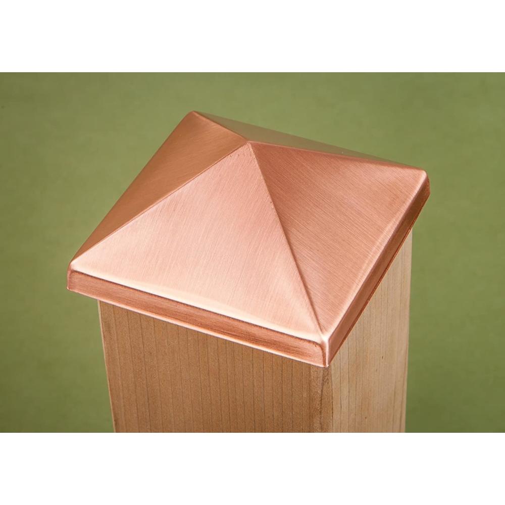 H.L.C. 4x4 Post Point Cap - Solid Copper (3-1/2" x 3-1/2") - 10 Pack