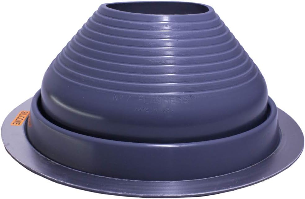 Jackman Industries, Inc. Flashers #7 Silicone Grey High Temp Flexible Roof Jack Pipe Boot Metal Roofing Pipe Flashing (Pipe OD 6" to 11") - 10