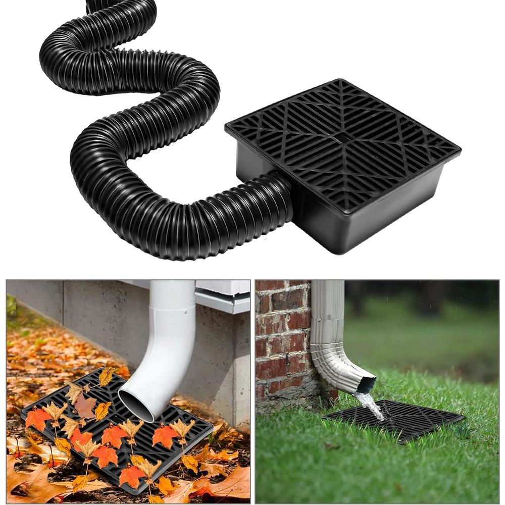 TOCCYARD Upgraded Gutter Downspout Extensions, Catch Basin Downspout Extension Kit, Universal No Dig Low Profile French Drain Downspout