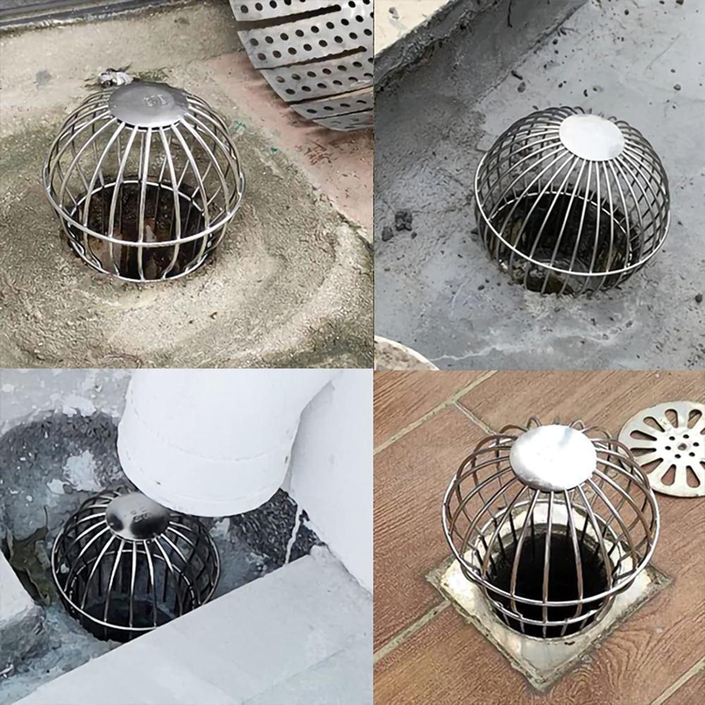 Baitaihem 304 Stainless Steel Drain Outdoor Roof Anti-Blocking Line Cap Drain Cover Gutter Protector Cleaner Gutter Cleaning Tool,3 inch