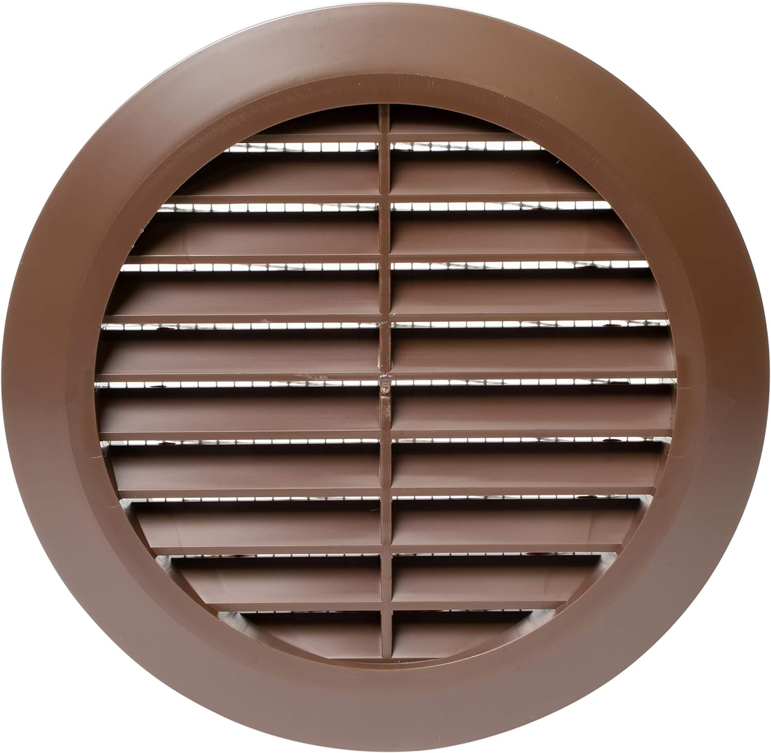 Vent Systems 4'' Inch - Brown - Soffit Vent Cover - Round Air Vent Louver - Grill Cover - Built-in Insect Screen - HVAC Vents for Bathroom,