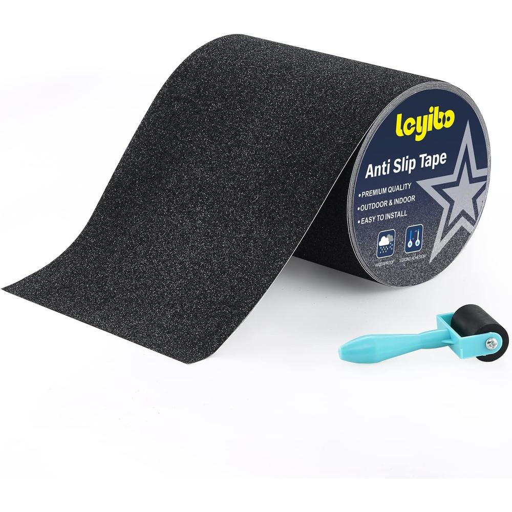 Leyibo Anti Slip Traction Tape with Roller, 7 Inch x 35 Ft Non Slip Grip Tape for Stairs Outdoor/Indoor, Waterproof Anti Skid Grit Rol