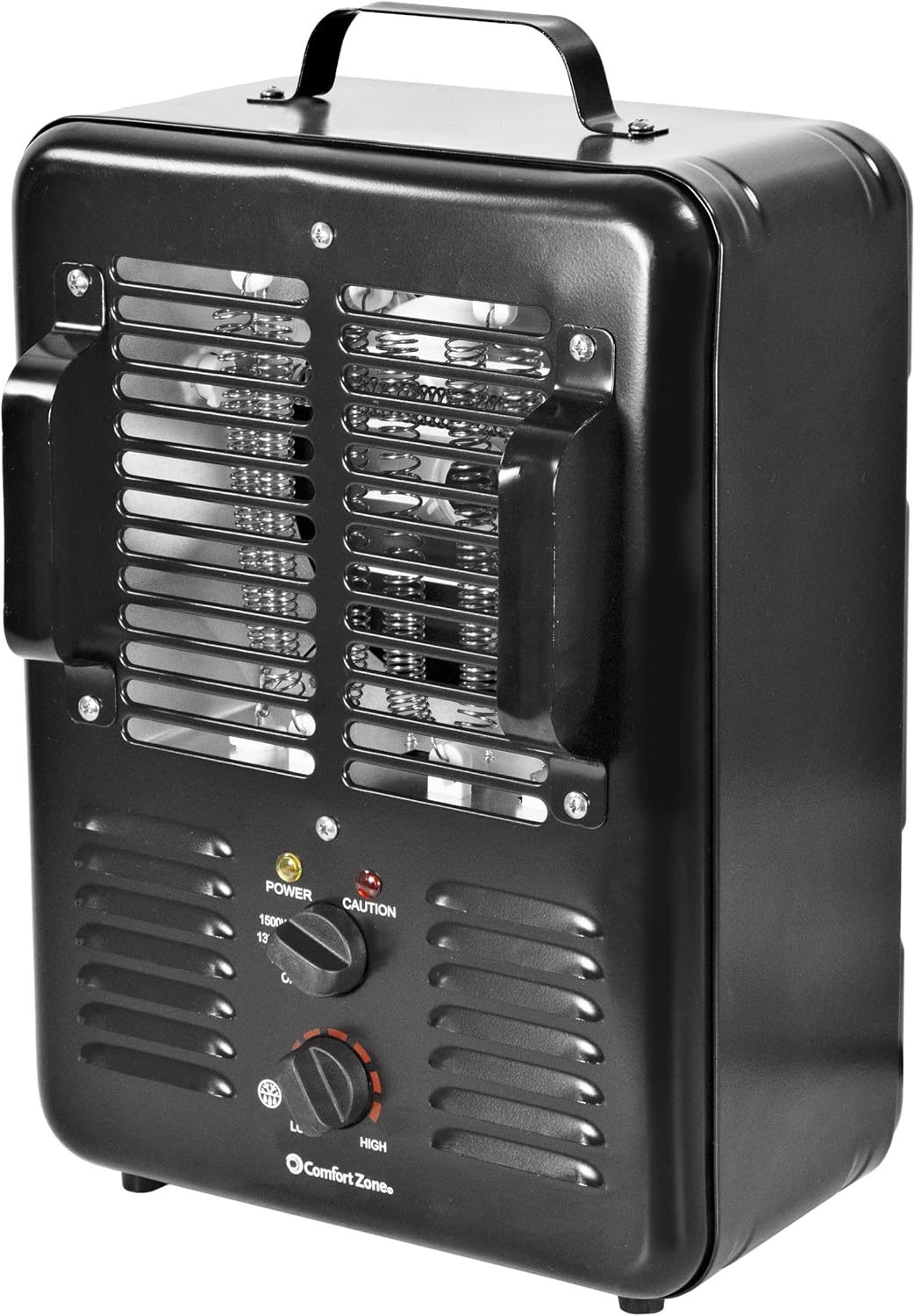 Comfort Zone CZ799BK 1,500-Watt Milkhouse Style Electric Portable Utility  Heater with Adjustable Thermostat, Overheat Protection, 3-Prong Pl