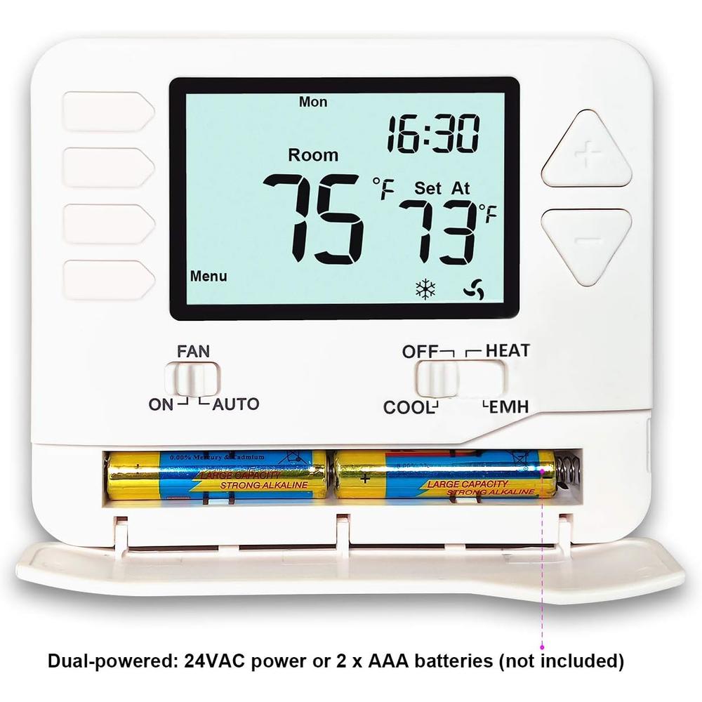 Heagstat H721 Non-Programmable Heat Pump Thermostat, 2 Heat/1 Cool, with 4.5 sq. Inch Display
