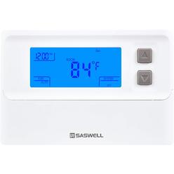SASWELL Digital Non-Programmable Thermostat,1H/1C, T21STK-0 Digital Heat/Cool Pump Thermostats,24 Volt Single Stage Thermostat