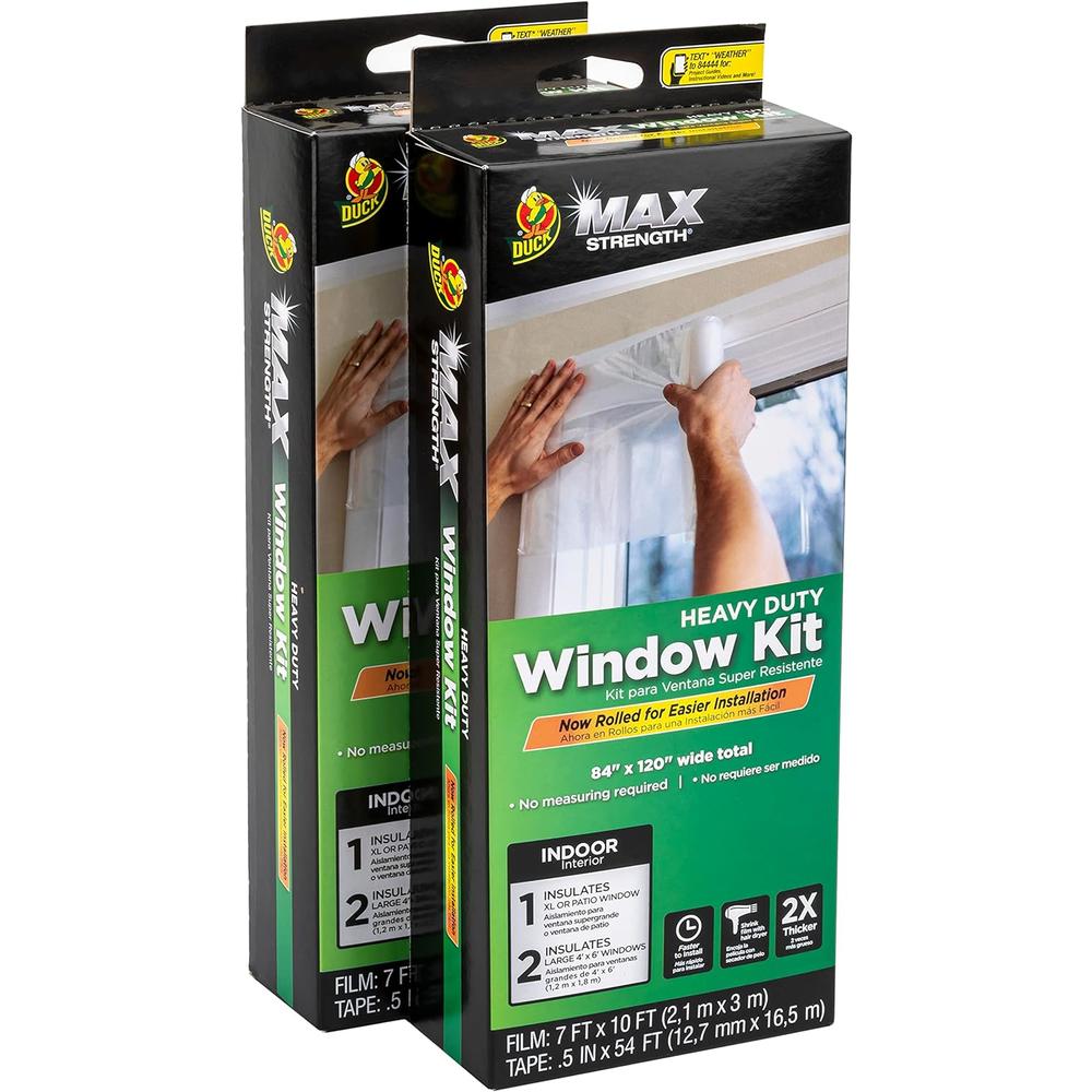 Generic Duck Brand MAX Strength Rolled Window Insulation Kit for XL Windows and Patio Doors, 84 in. x 120 in, Clear, Covers 2 XL Window