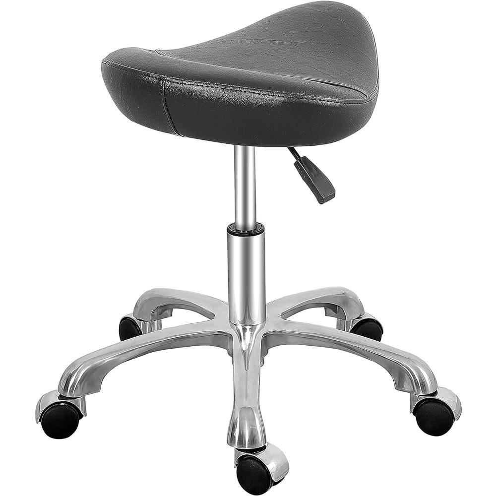 Lilfurni Saddle Stool Rolling Chair,Pneumatic Height Adjustment Stool with Wheels for Salon,Home,Office