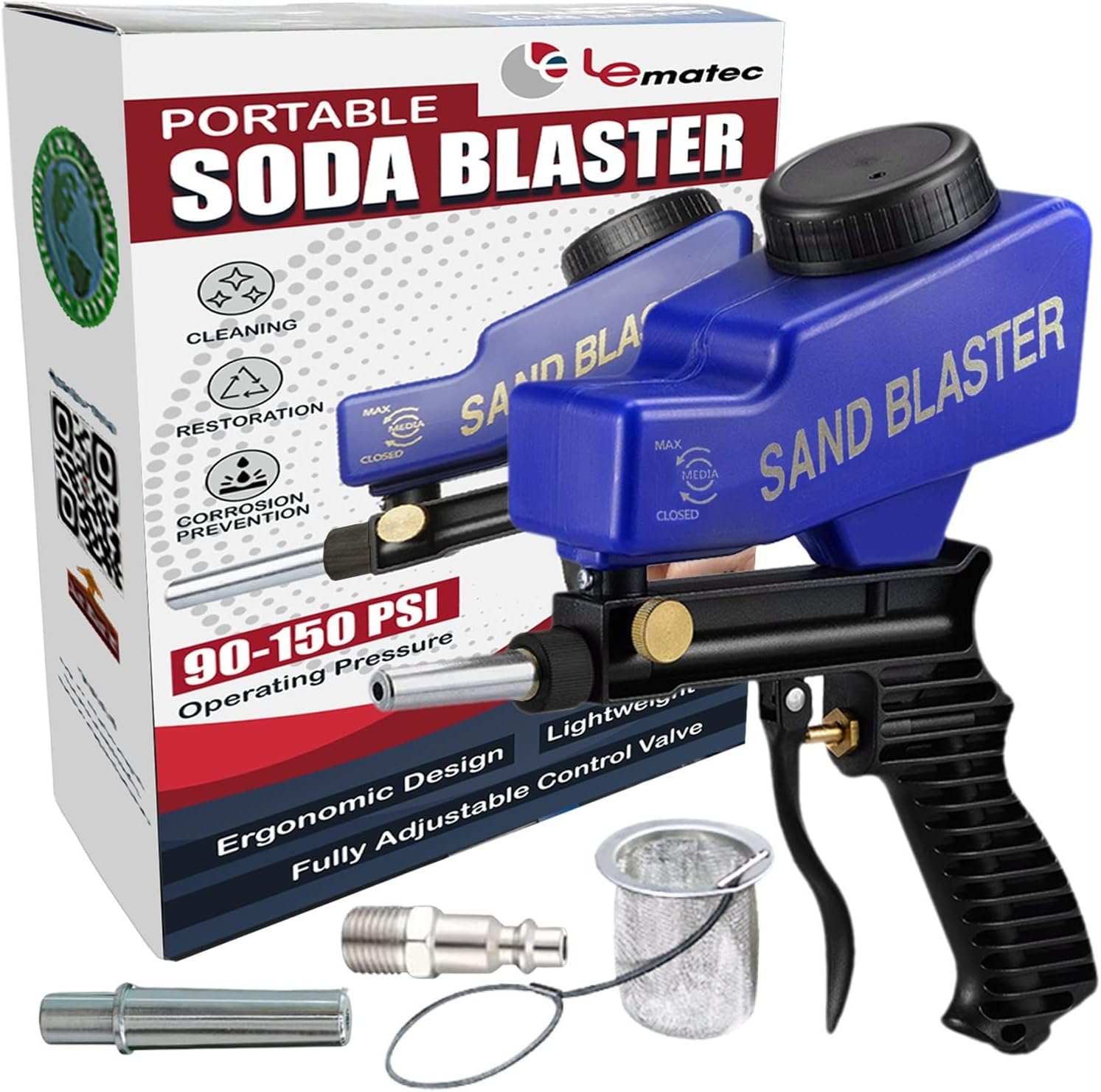 Ubiquitous Le Lematec Soda Blaster For Sandblasting, DIY Projects, Removes Paint, Rust, Stains.
