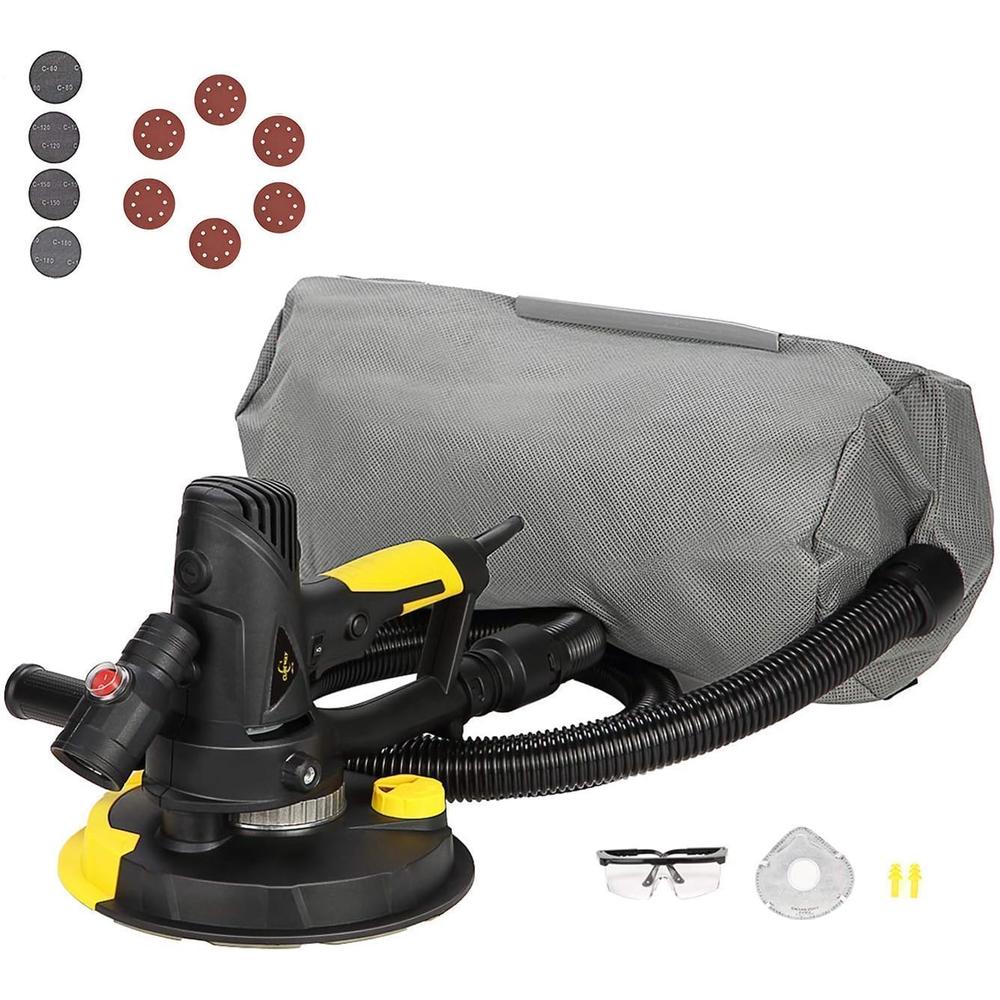 CUBEWAY Electric Drywall Sander with Vacuum, Variable Speed and 26FT Power Cord, Drywall Sanding Machine with Extra Mesh Sanding Discs