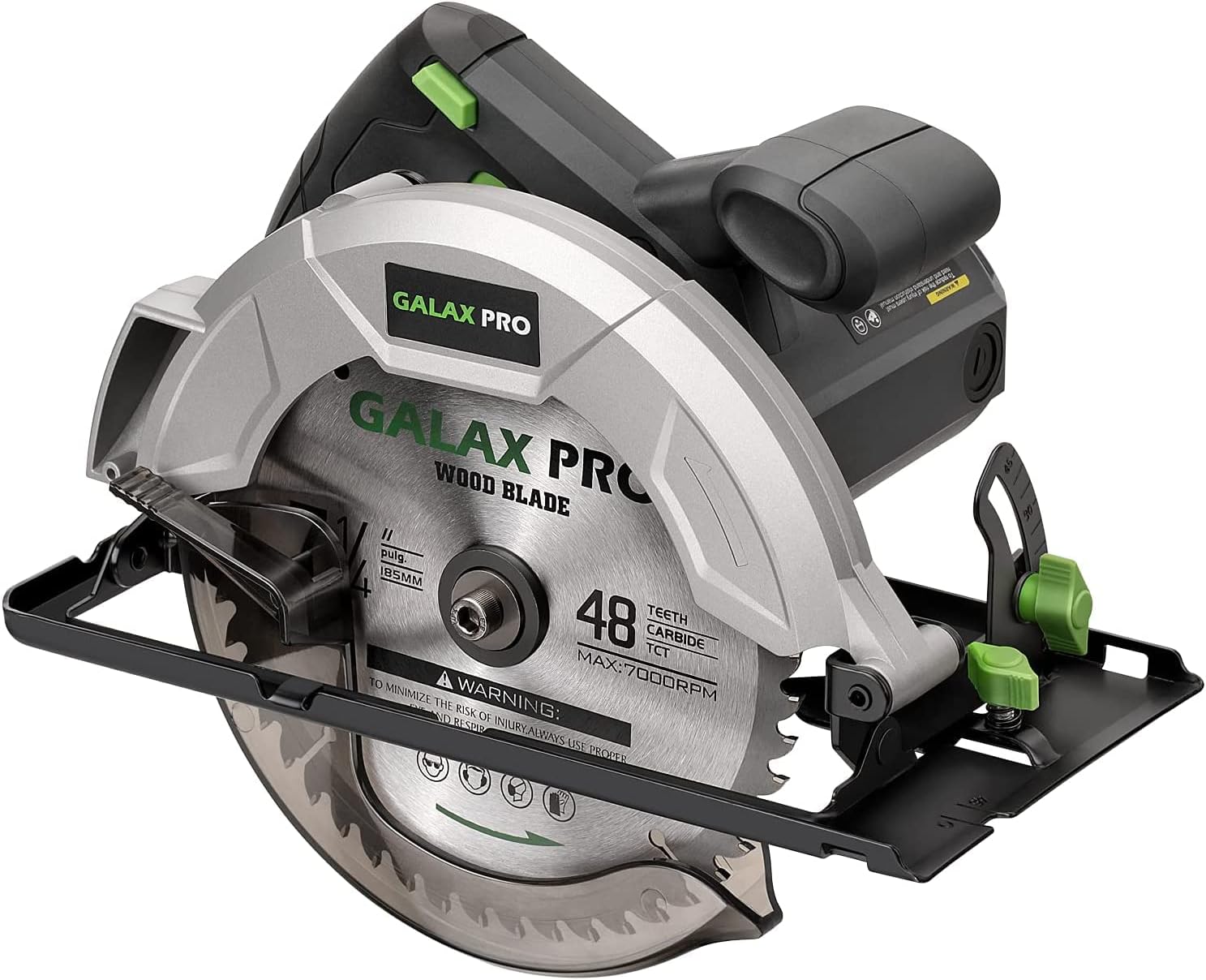 GALAX PRO Circular Saw 5800 RPM Hand-Held Cord Circular Saw, 10 Amp with 7-1/4 Inch Blade, Adjustable Cutting Depth (1-5/8" to 2-1/2