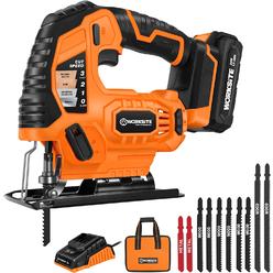 Worksite Cordless Jig Saw, 20V Jigsaw with 2.0A Battery