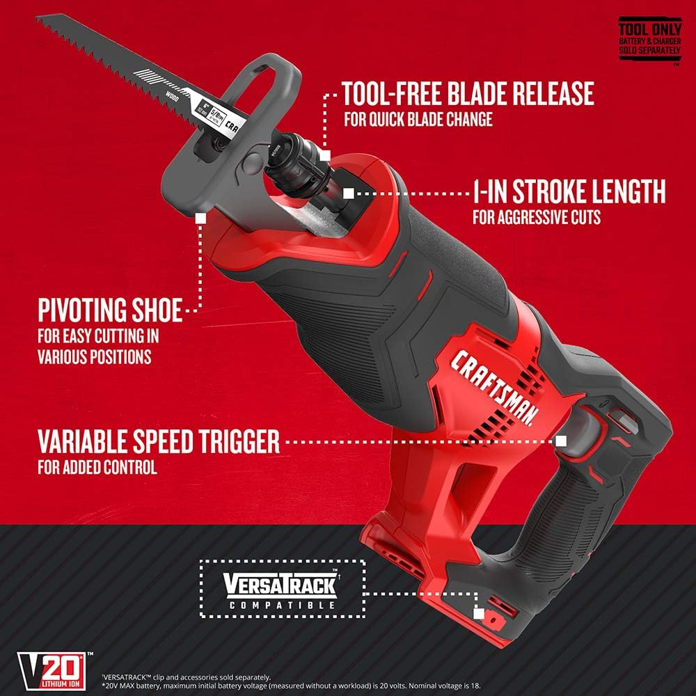 Alloyman 20V Cordless Reciprocating Saw, 0-3000 SPM, with 2 x 2.0Ah Battery  & Fast Charger, Tool-free Blade Change, LED Light Sawzall, 6 Saw Blades Kit  for Wood/Metal/PVC Cutting Included, Yellow - Yahoo