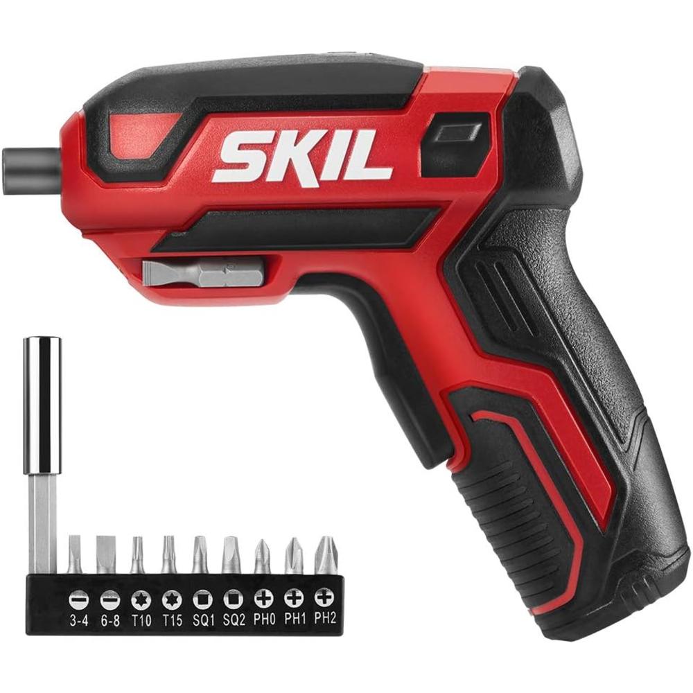 Skil Rechargeable 4V Cordless Screwdriver Includes 9pcs Bit, 1pc Bit Holder, USB Charging Cable - SD561801