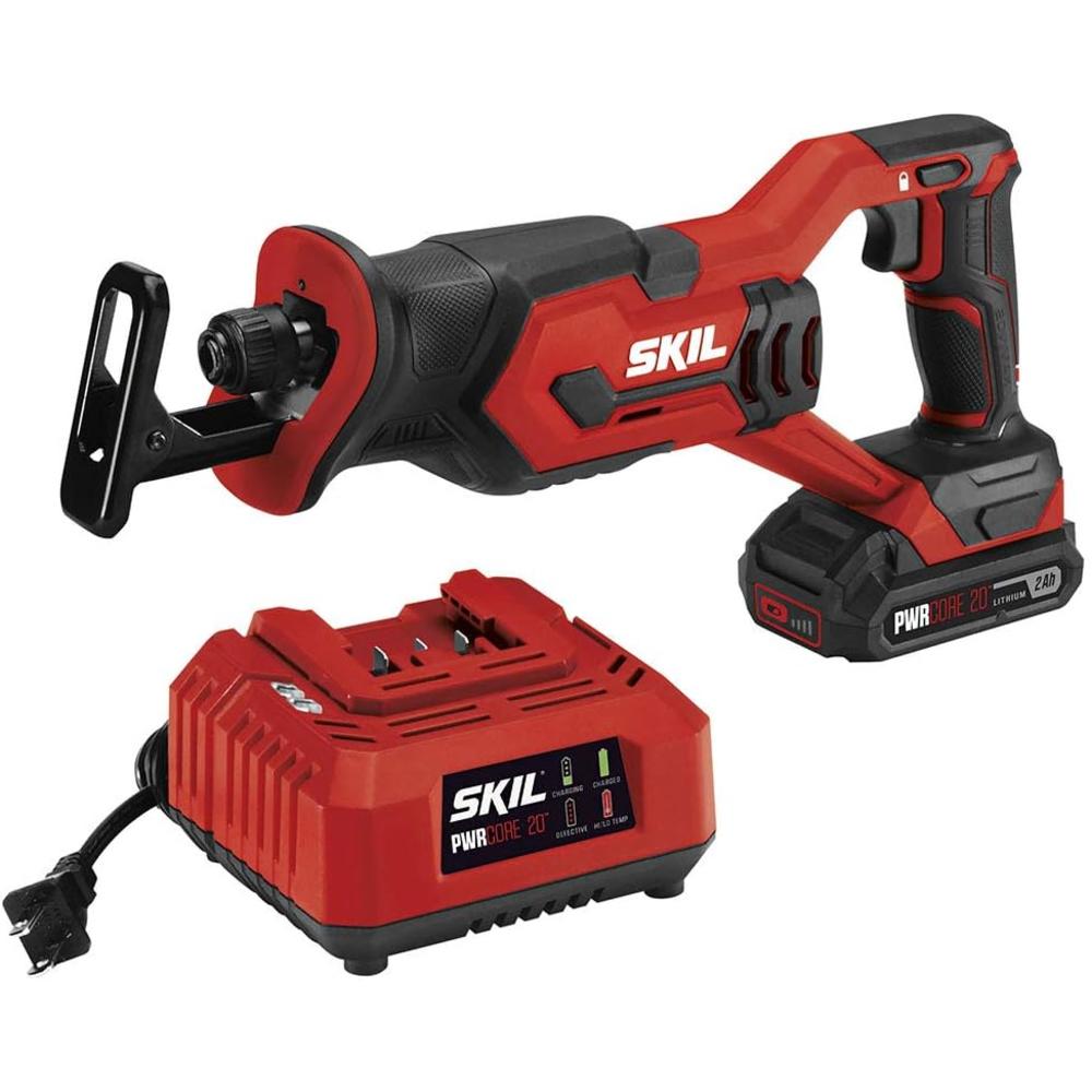 SKIL 20V Compact Reciprocating Saw Includes 2.0Ah PWR CORE 20 Lithium Battery and Charger - RS582902