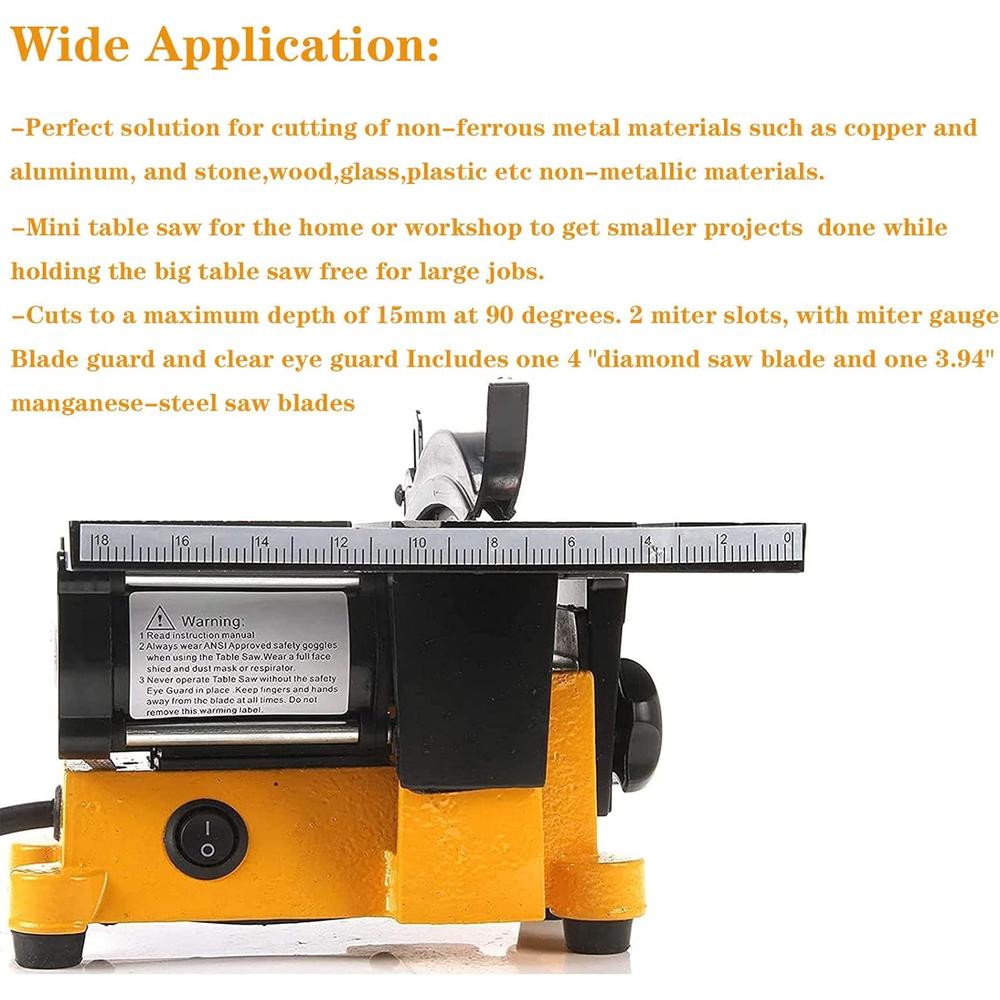 Apstour 4" Mini Portable Table Saw, Mini Hobby Table Saw, Small Cutting Machine, Portable Worksite Table Saw for DIY Handmade Wood
