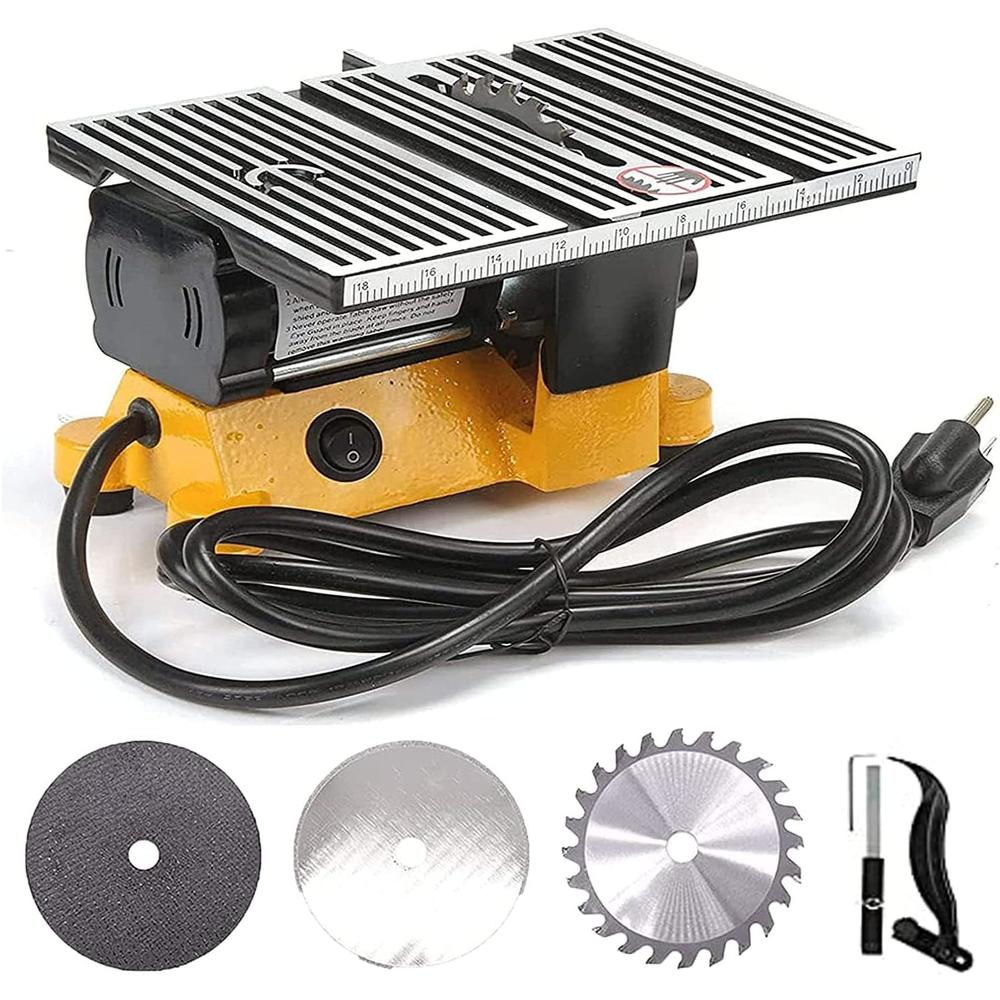 Apstour 4" Mini Portable Table Saw, Mini Hobby Table Saw, Small Cutting Machine, Portable Worksite Table Saw for DIY Handmade Wood
