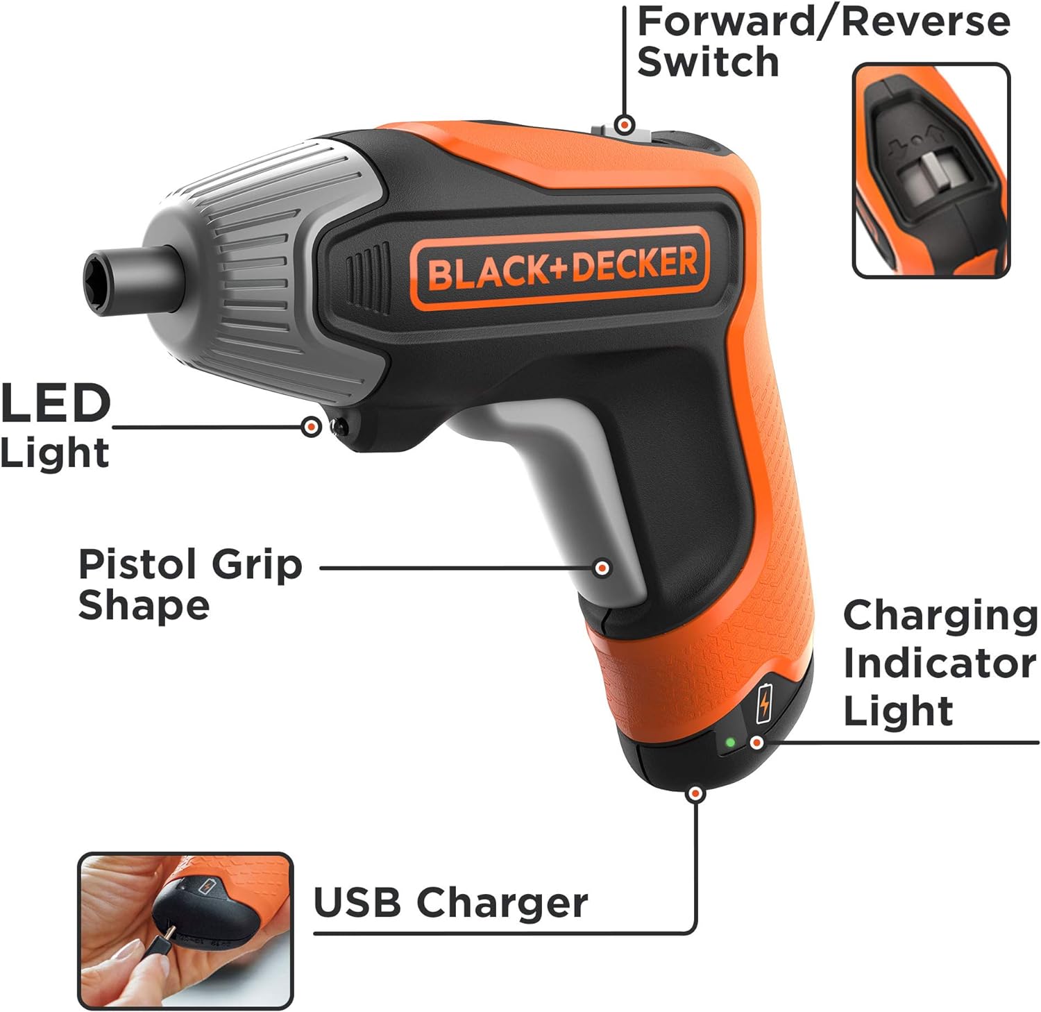 beyond by BLACK+DECKER 4V MAX* Cordless Screwdriver, Fast Charge,&#194;&#160; 1-Inch Assorted Bits (BCF611CBAPB)