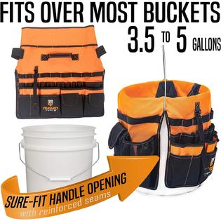 Rugged Tools Bucket Tool Organizer - 64 Pocket Bucket Caddy for 5 Gallon  Buckets - Liner Insert for
