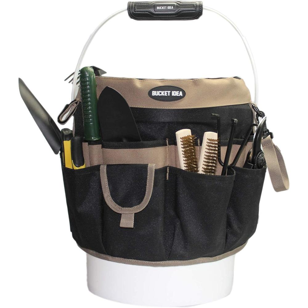MeloTough Bucket Idea Bucket Tool Organizer With 35 Pockets Fits to 3.5-5 Gallon Bucket (Khaki) &#226;&#128;&#166;