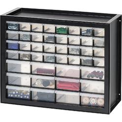 IRIS USA 44 Drawer Plastic Storage Cabinet, Small Parts Organizer, Screw Organizer for Tools and Hardware, Black