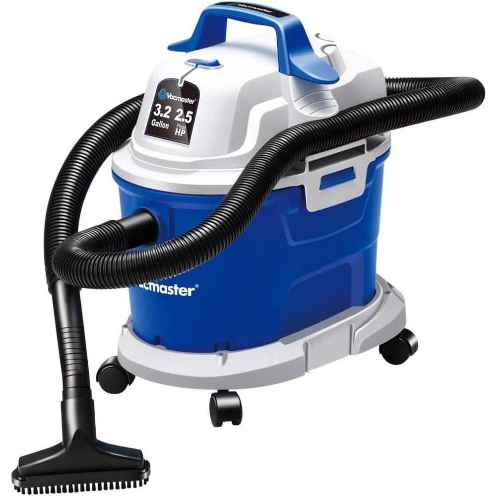 VacMaster Wet Dry Vacuum 3.2 Gallon 2.5 Peak HP Wall Mounted Shop Vacuum Cleaner with Extension Wands Tool Storage