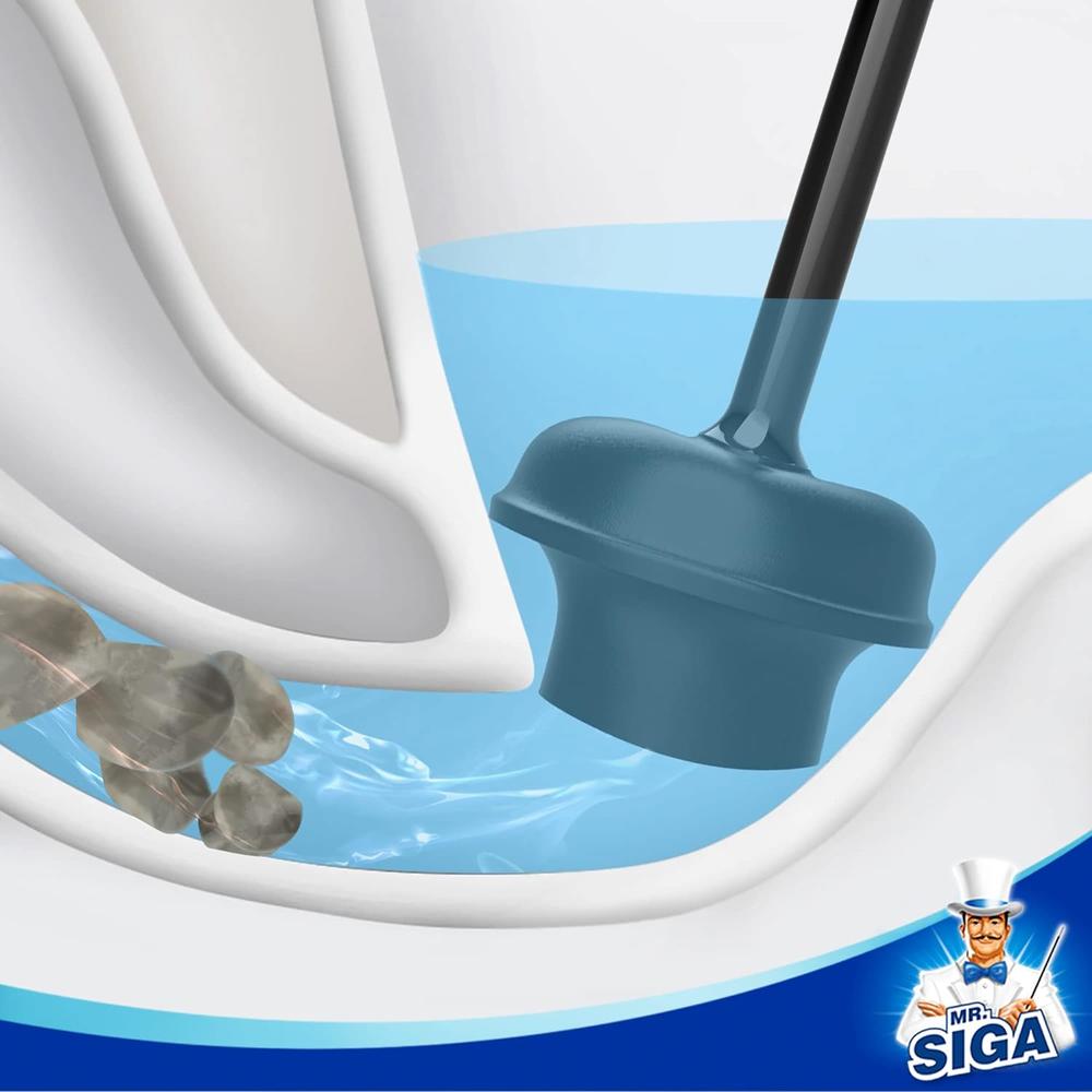 Ningbo Shijia Cleaning Tools C MR.SIGA Toilet Plunger with Holder, Heavy Duty Toilet Plunger and Holder Combo for Bathroom Cleaning, Black