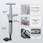 ZZSTAR Toilet Plunger,Drain Clog Remover,High Pressure Air Drain Blaster with Real-time Barometer, Stainless Steel Toilet Unclogger Dr