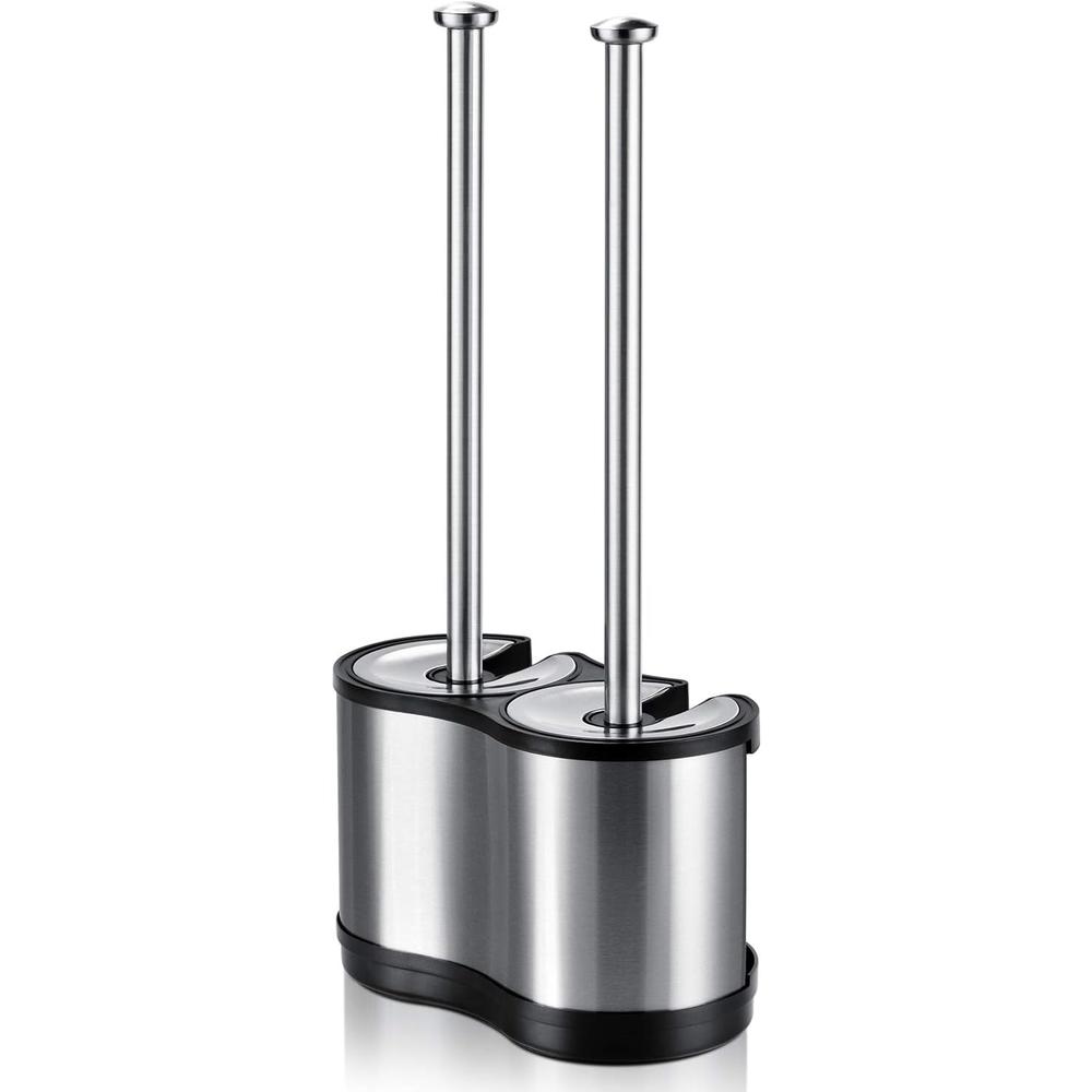 ToiletTree Products Modern Deluxe Freestanding Toilet Brush and Plunger Combo (Stainless Steel, Brush and Plunger Combo Set 4.5&#226;&#128;