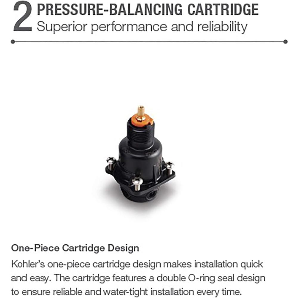 Kohler K-8304-KS-NA Rite-Temp&#194;&#174; Pressure-Balancing Valve Body and Cartridge Kit with Service Stops