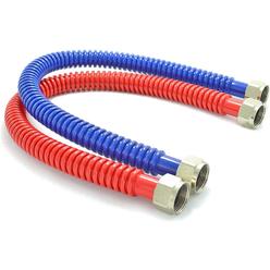TT FLEX Flexible Stainless Steel Corrugated Water Heater Connector,Hot and Cold Color Coded,3/4" FIP x 3/4" FIP, 24" Len