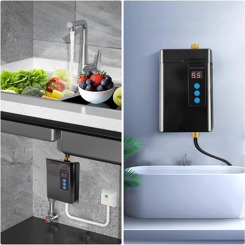 SoBigFeiji Instantaneous Tankless Water Heater, Small mini 110V with remote control operation,Constant Temperature Heating for Kitchen and