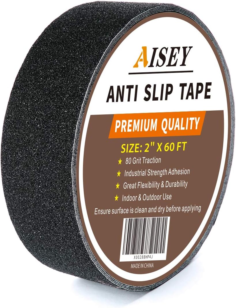 AMOXI Anti Slip Traction Tape Outdoor 2 in x 60 Foot, Non Slip Safety Tape for Steps, Grip Tape for Stairs, Tread Tape Use on Walkway