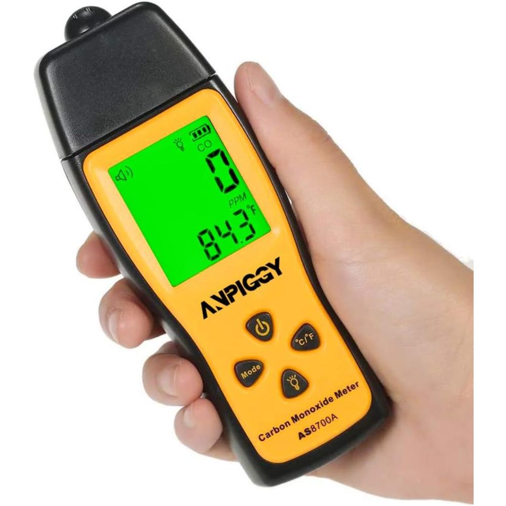 ANPIGGY Handheld Carbon Monoxide Meter,High Precision Carbon Monoxide Tester and Detector,Portable CO Gas Leak Detector,LCD CO Meter 0