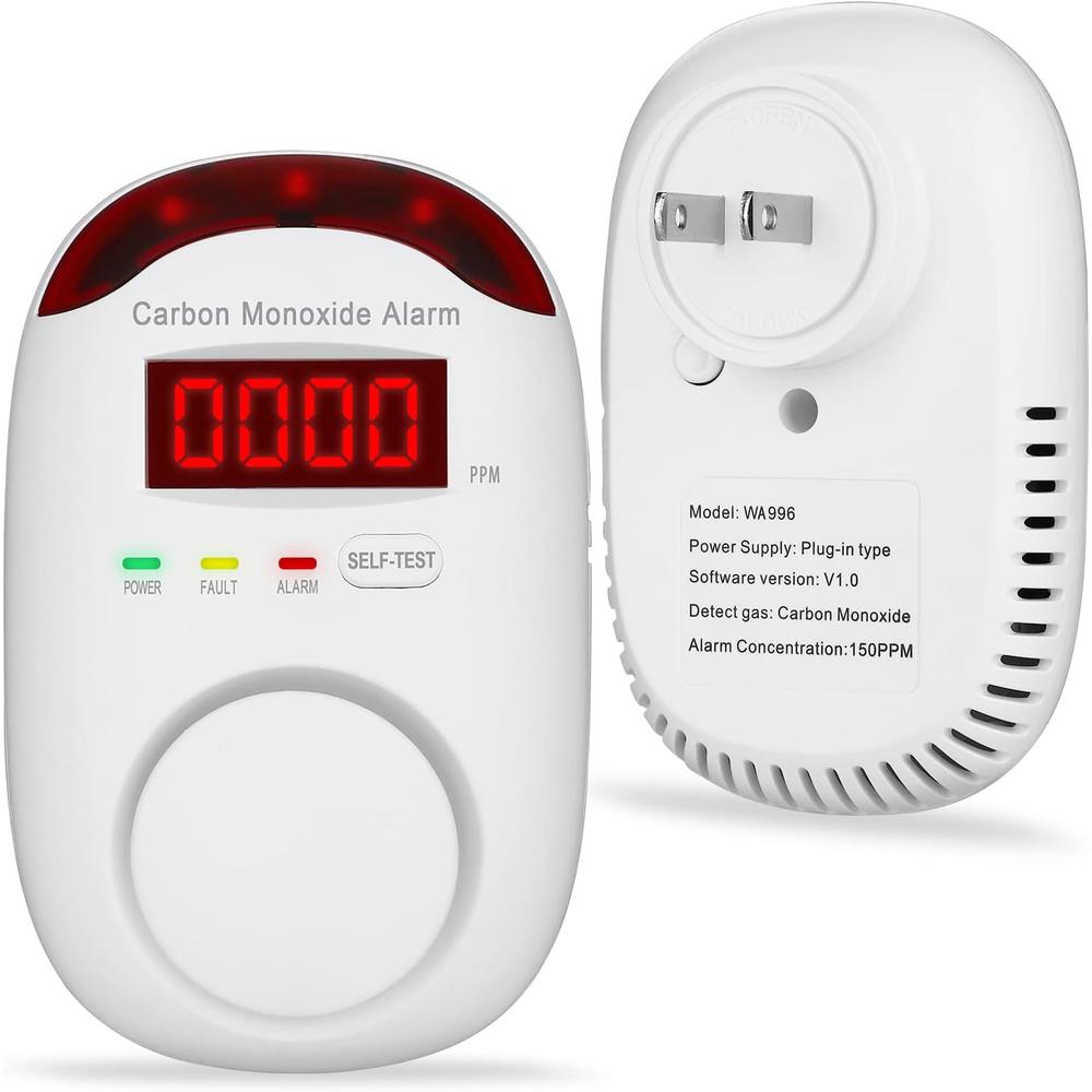 Generic Koabbit Carbon Monoxide Detector - Plug in CO Level Monitor Alarm with Digital Display Sound
