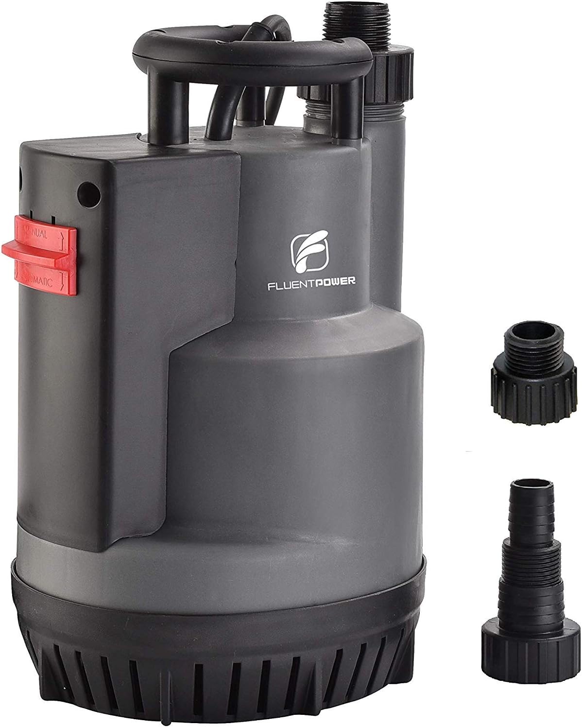 FLUENTPOWER 1/2HP Sump Pump 2500GPH Submersible Utility Pump, Automatic or Continuous Manual Operation by Integrated Float Switch, Drain Cl