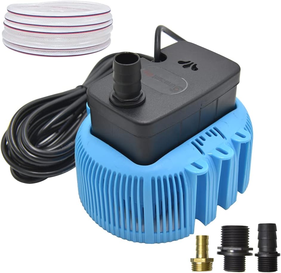 Surmountway Pool Cover Pump Above Ground Sump Pumps Water Pump 850GPH Water Removal With 3 Adapters 16ft Drainage Hose (Blue)