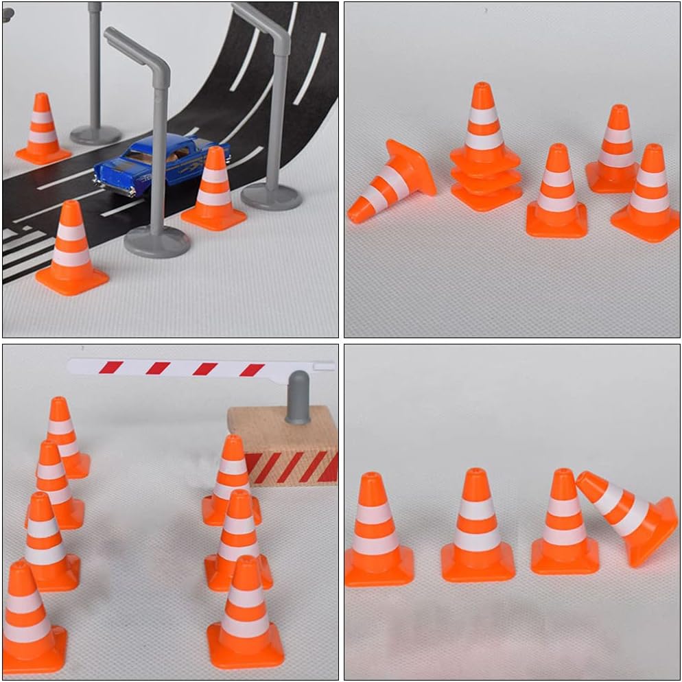 12 months and up NUOBESTY Traffic Signs for Kids 7Pcs Mini Plastic Traffic Cones Training Roadblock Cones Mini Orange Cones for Multipurpose Con